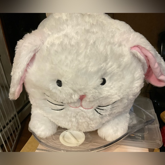 FAB NY: round white bunny with pink floppy bunny ears bank head slot on top head - Picture 2 of 8